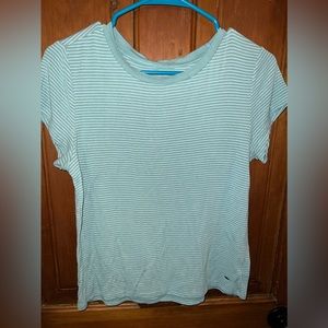 American eagle short sleeve light blue striped tee size M